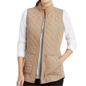 J. Jill Women’s heritage quilted vest in driftwood tan camel size large NWT! 😍
